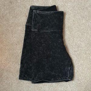 Biker shorts, black tie dye.